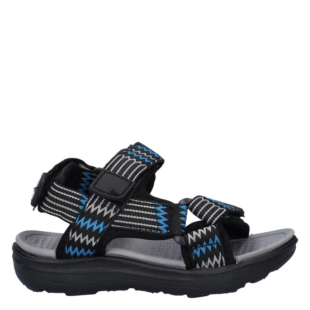 Zwarte jongens Nelson Kids sandalen van textiel met klittenband