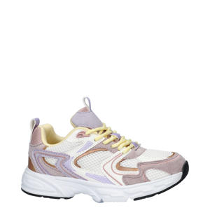 sneaker wit/lila/geel