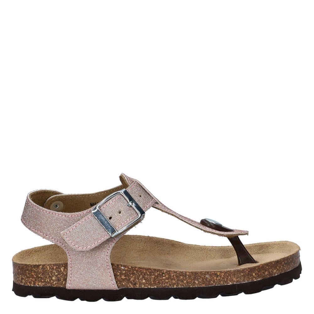 Roze meisjes Nelson Kids sandalen van imitatieleer met gesp