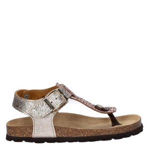leren sandalen roségoud