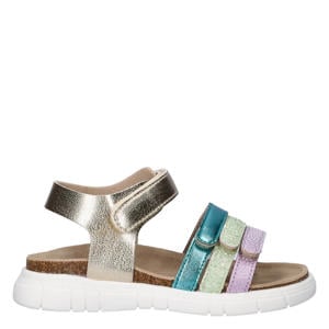 sandalen goud/groen/lila