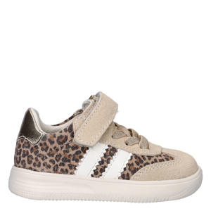 suede sneakers beige panterprint