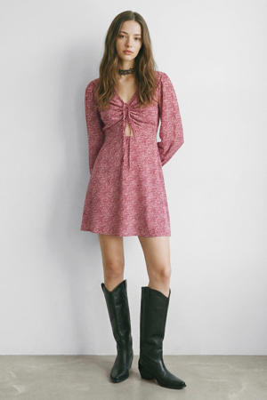 midi jurk roze