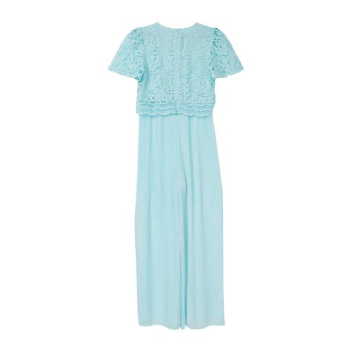 s.Oliver jumpsuit blauw Meisjes Polyester Ronde hals Effen