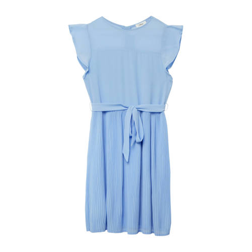 s.Oliver korte jurk blauw Meisjes Polyester Ronde hals Effen - maat 134 afbeelding
