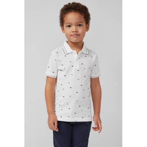 s.Oliver polo wit Jongens Katoen Polokraag All over print