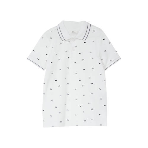 s.Oliver polo wit Jongens Katoen Polokraag All over print - maat 116/122 afbeelding
