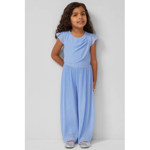 s.Oliver jumpsuit lichtblauw Meisjes Polyester Ronde hals Effen