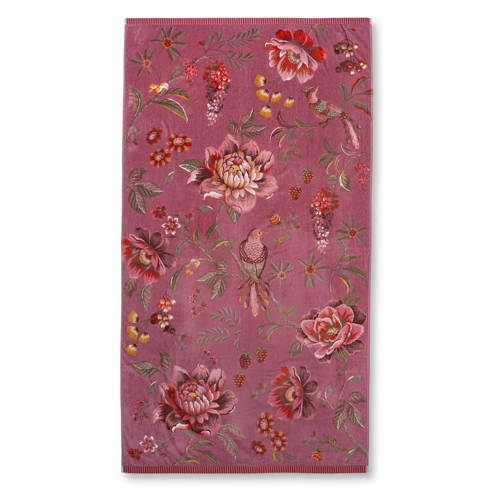 Pip Studio strandlaken Secret Garden (180x100 cm) Roze Bloemen afbeelding