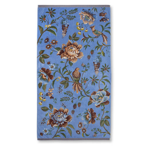 Pip Studio strandlaken Secret Garden (180x100 cm) Blauw Bloemen afbeelding