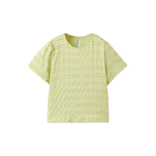 Mango Kids T-shirt lichtgroen Meisjes Polyester Ronde hals Effen - maat 164 afbeelding