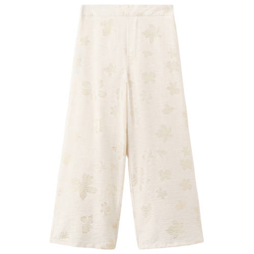 Mango Kids gebloemde casual broek ecru Meisjes Viscose Bloemen - maat 152 afbeelding