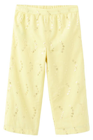 gebloemde casual broek lichtgeel