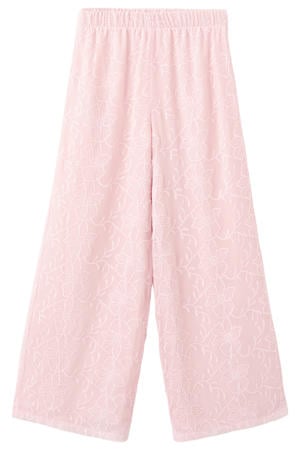 gebloemde casual broek lichtroze