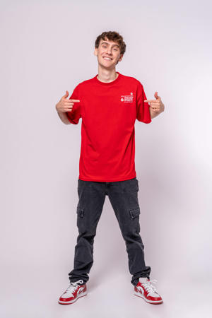 T-shirt met backprint rood