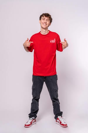 T-shirt met backprint rood