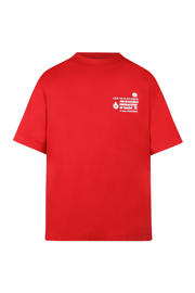 thumbnail: No Way Monday X Job Dutchtuber T-shirt met backprint rood