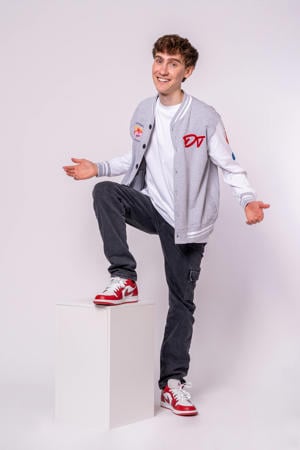 baseball sweatvest grijs/wit