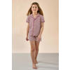 Little Label shortama met hartjesprint rood
