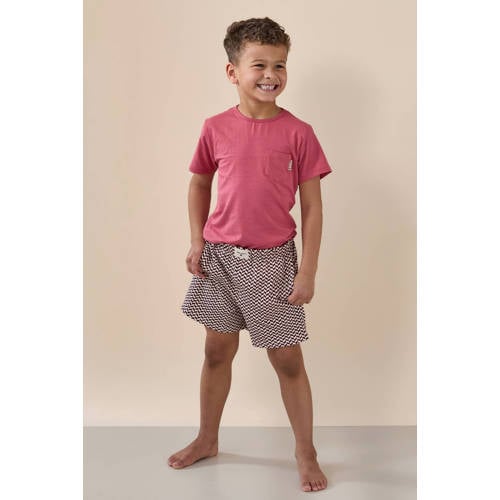 Little Label shortama rood Jongens Stretchkatoen Ronde hals All over print - maat 110/116 afbeelding