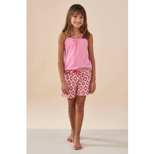 Little Label shortama roze Pyjama Meisjes Stretchkatoen Ronde hals All over print - maat 146/152 afbeelding