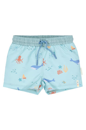 zwemshort all over print blauw