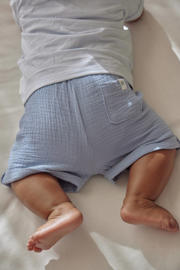 thumbnail: Little Dutch gestreept T-shirt met textuur lichtblauw