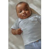 Little Dutch gestreept T-shirt met textuur lichtblauw