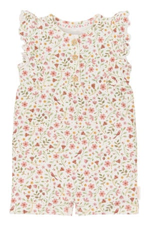 gebloemde playsuit ecru