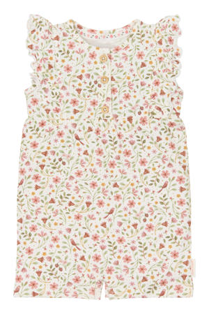 gebloemde playsuit ecru