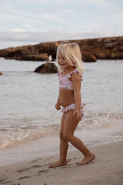thumbnail: Little Dutch crop bikini all over print roze