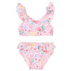 Little Dutch crop bikini all over print roze