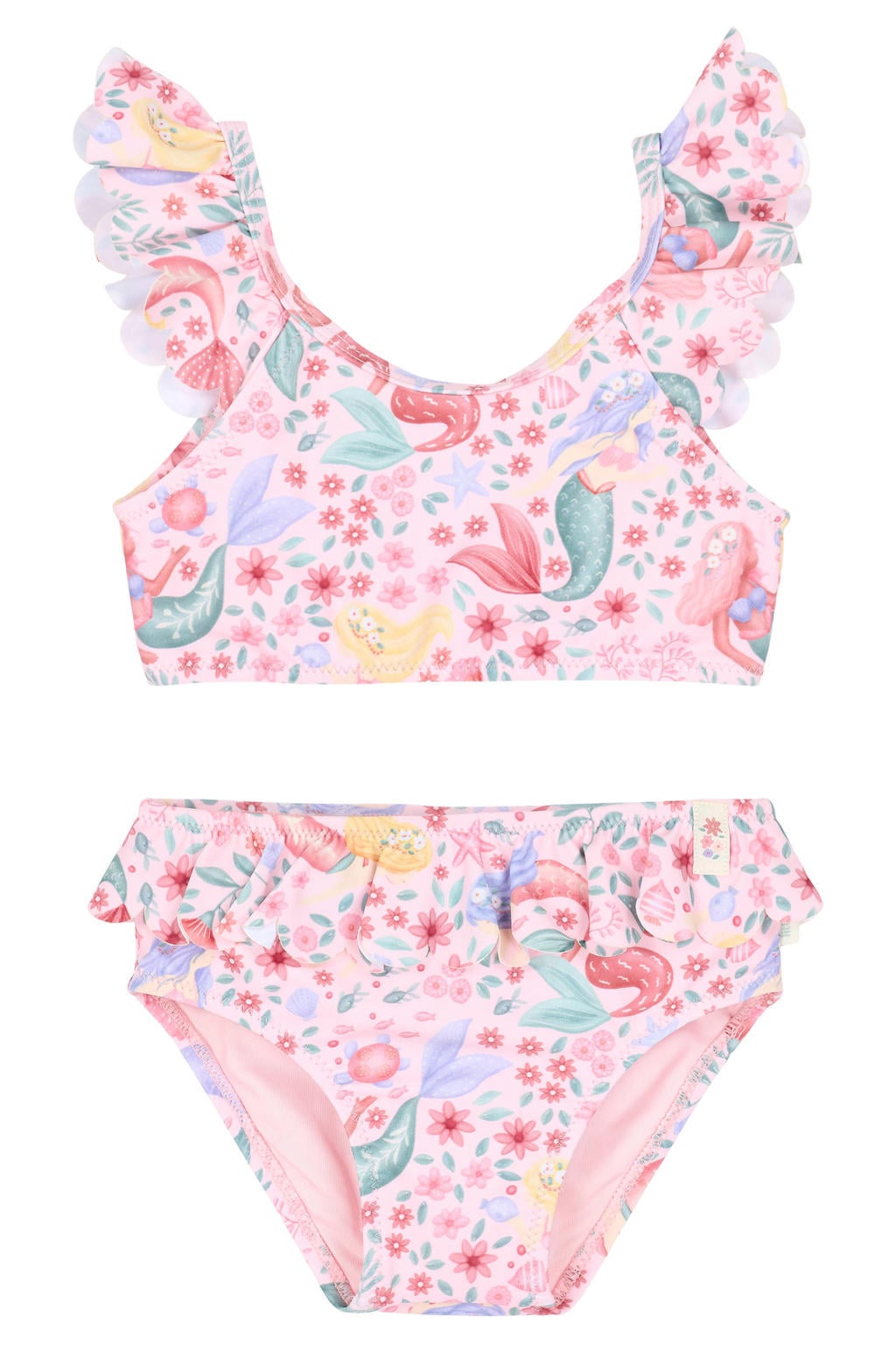 Little Dutch crop bikini all over print roze