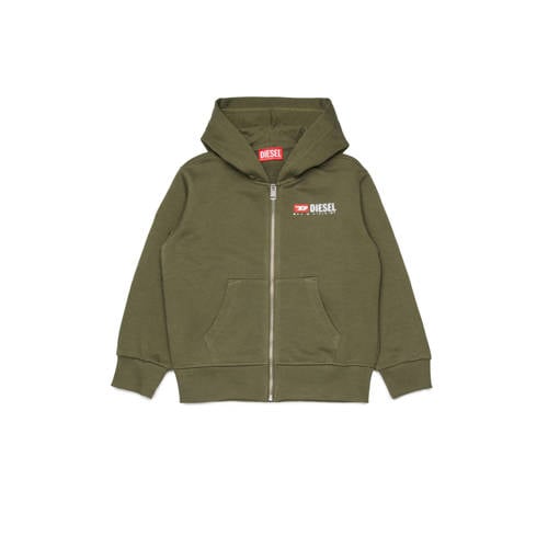 Diesel sweater olijfgroen Effen - maat 140 | Sweater van Diesel afbeelding