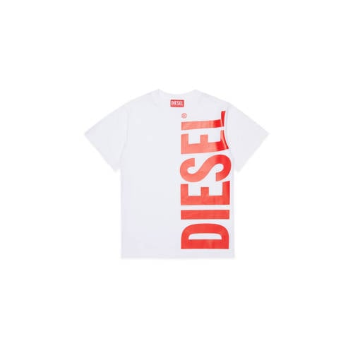 Diesel T-shirt wit Jongens Katoen Ronde hals Tekst - maat 164 afbeelding