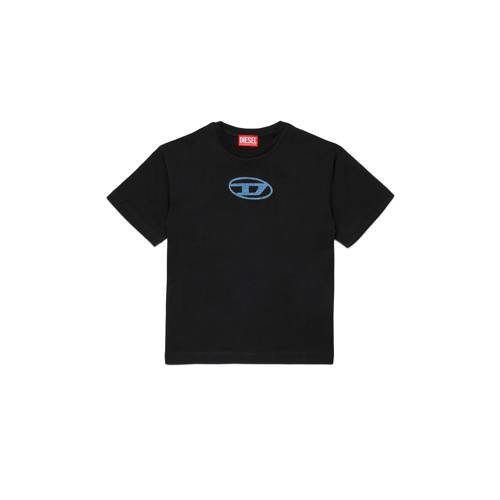 Diesel T-shirt zwart Jongens Katoen Ronde hals Printopdruk - maat 140 afbeelding