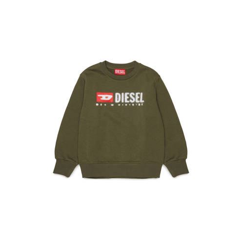 Diesel sweater groen Tekst - maat 164 | Sweater van Diesel afbeelding