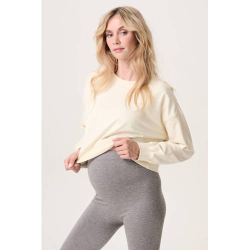 Noppies maternity zwangerschaps sweater lichtgeel Trui Dames Stretchkatoen Ronde hals - maat XS afbeelding