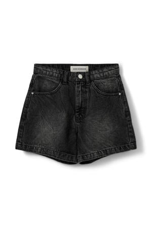 high waist short black denim