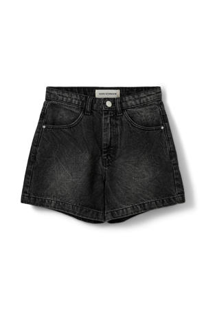 high waist short black denim