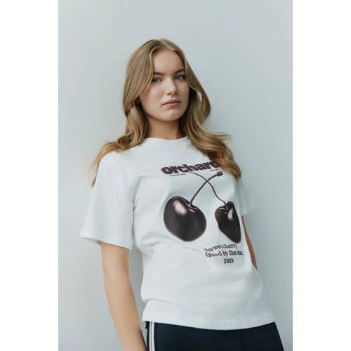 Sofie Schnoor girls T-shirt wit Meisjes Katoen Ronde hals Printopdruk - maat 140 afbeelding