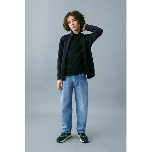 Mango Kids baggy jeans light blue denim Blauw Effen - maat 164 afbeelding
