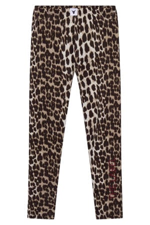 legging met panterprint bruin