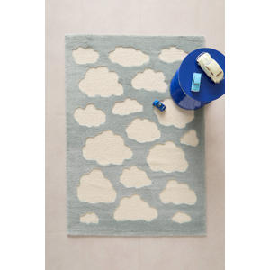 kindervloerkleed blauw/off white (170x120cm)