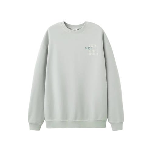 MANGO TEEN sweater grijsgroen Tekst - maat 175(M) | Sweater van MANGO TEEN afbeelding