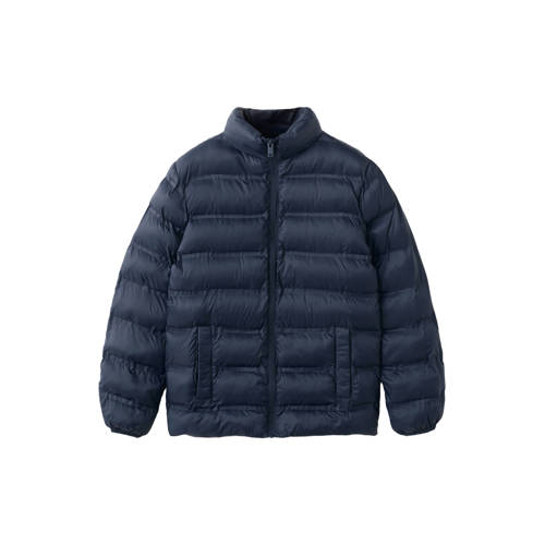 Mango Kids tussenjas Blauw Jongens Polyamide Opstaande kraag Effen