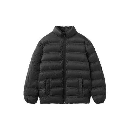 Mango Kids tussenjas Zwart Jongens Polyamide Opstaande kraag Effen