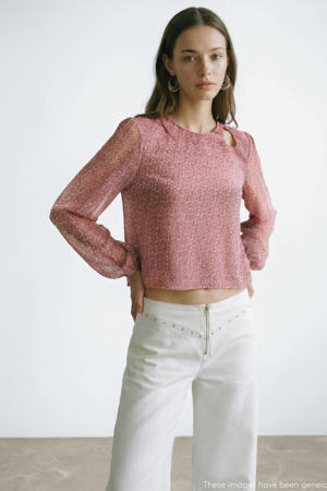 gebloemde blousetop roze