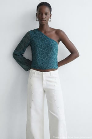 off shoulder top blauw