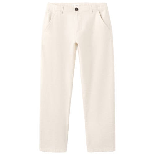 Mango Kids pantalon beige Broek Jongens Katoen Effen